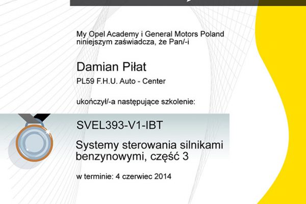 Autoelektornika Opcar Kraków Opel Damian Piłat